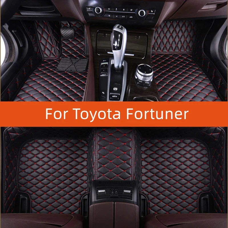 Custom Leather Car Floor Mat For Toyota Fortuner 2020 2021 2022 2023 2024 2025 2026 2027 2028 Car Mat Interior