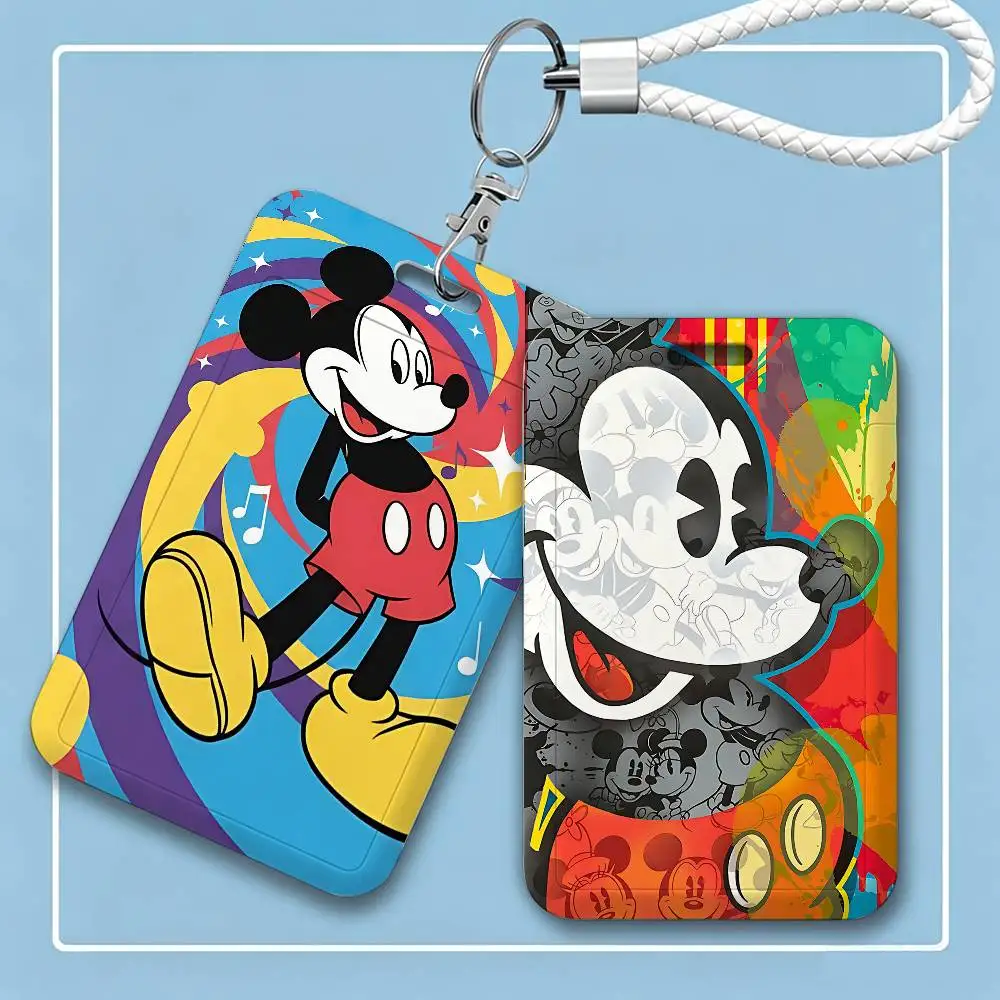 Cartoon M-Mickeys-Mouse Holder Access Card Sleeve Keychain Work Badge Clip Neck Lanyard For Office And Campus Use Name Tag