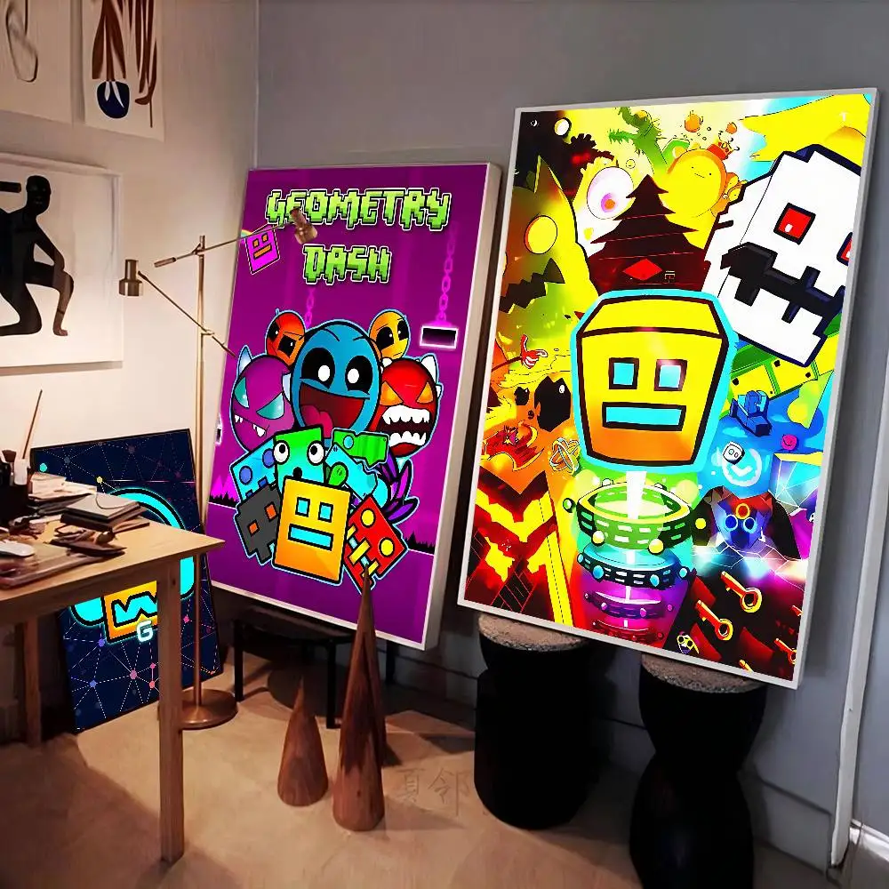 Video G-GameS G-Geometry Dash Anime Posters Sticky HD Quality Wall Art Retro Posters For Home Kawaii Room Decor