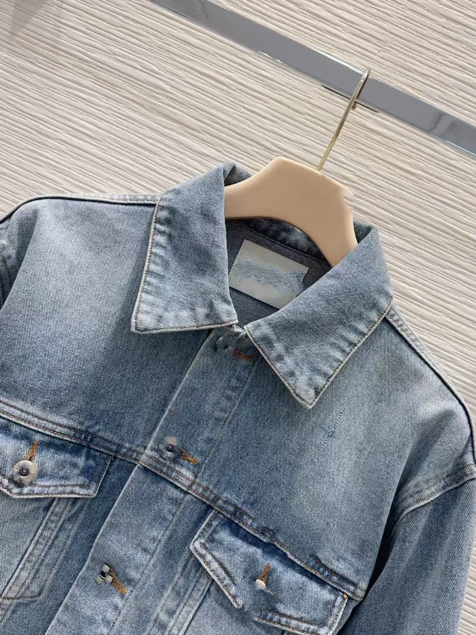 26 Summer New Washed Denim Chest Pic Denim Set Classic Short Top Short Skirt