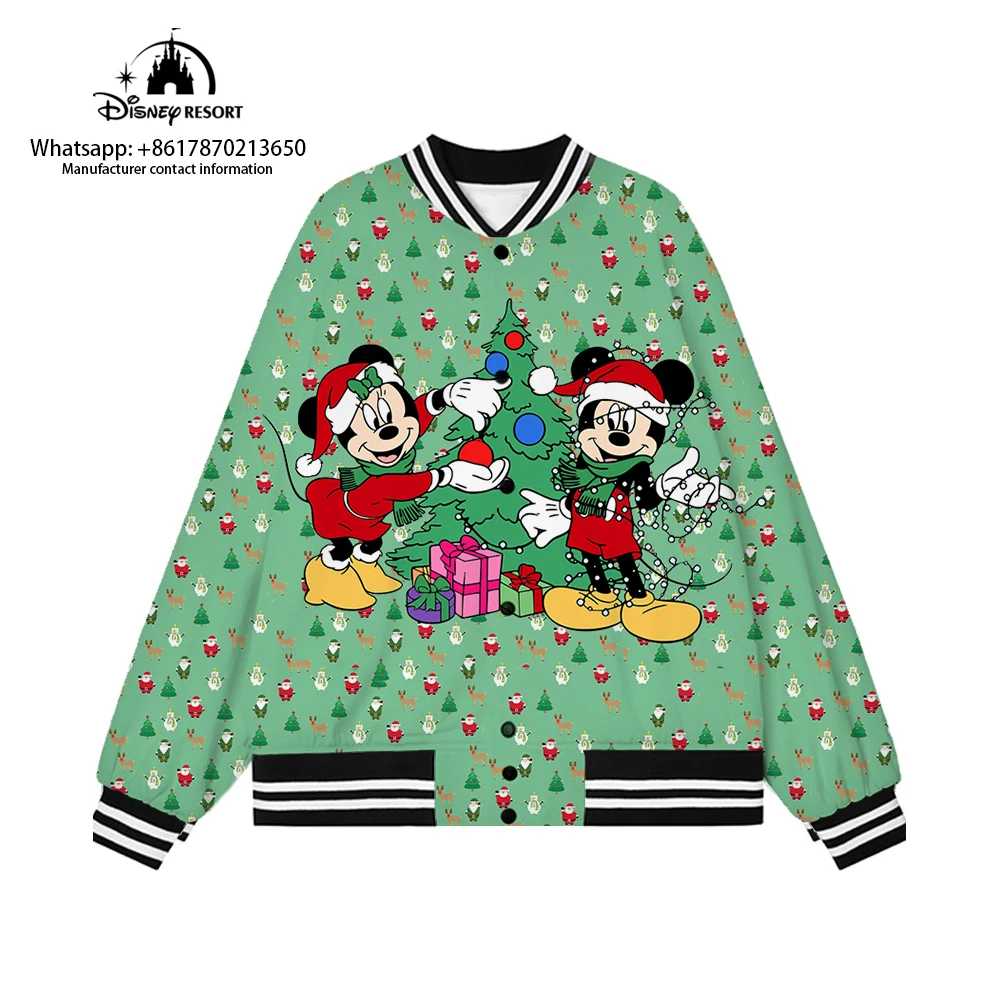 

2022 Autumn New Christmas Disney Brand Mickey Minnie Anime Men Ladies Hip Hop Harajuku Streetwear Kids Preppy Baseball Uniforms