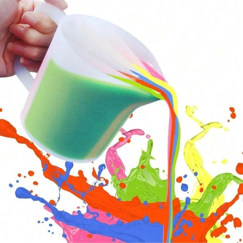 

Silicone Spilt Cup, 5-Channel Reusable Resin Split Pouring Cup with Handle Mixing Split Cup for Paint Pouring Art Fluid