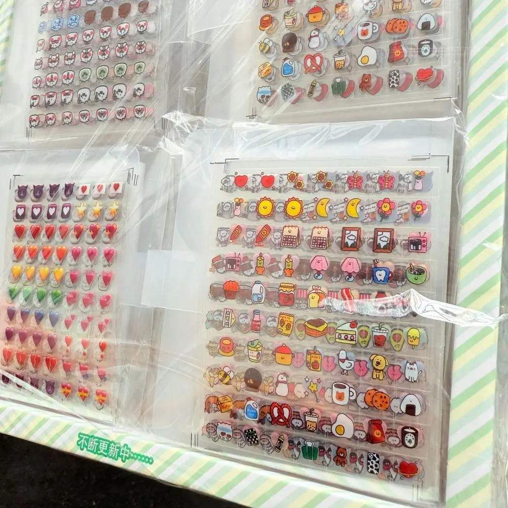 Durable 32/60 Slots Nail Stickers Album Transparent Photo Size Sticker Storage Book Empty Transparent Holder Sticker Collection