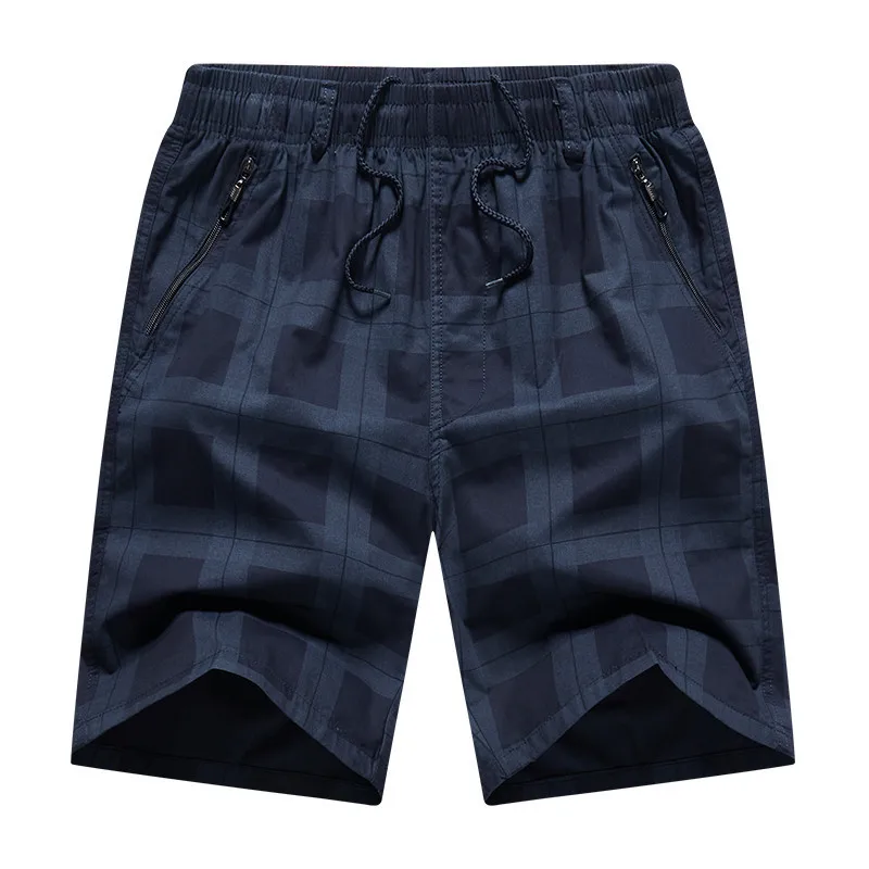 Men's Checkered Beach Pants Large Quarter Pants Minimalist Drawstring Breathable Shorts Foreign Trade American Fashion