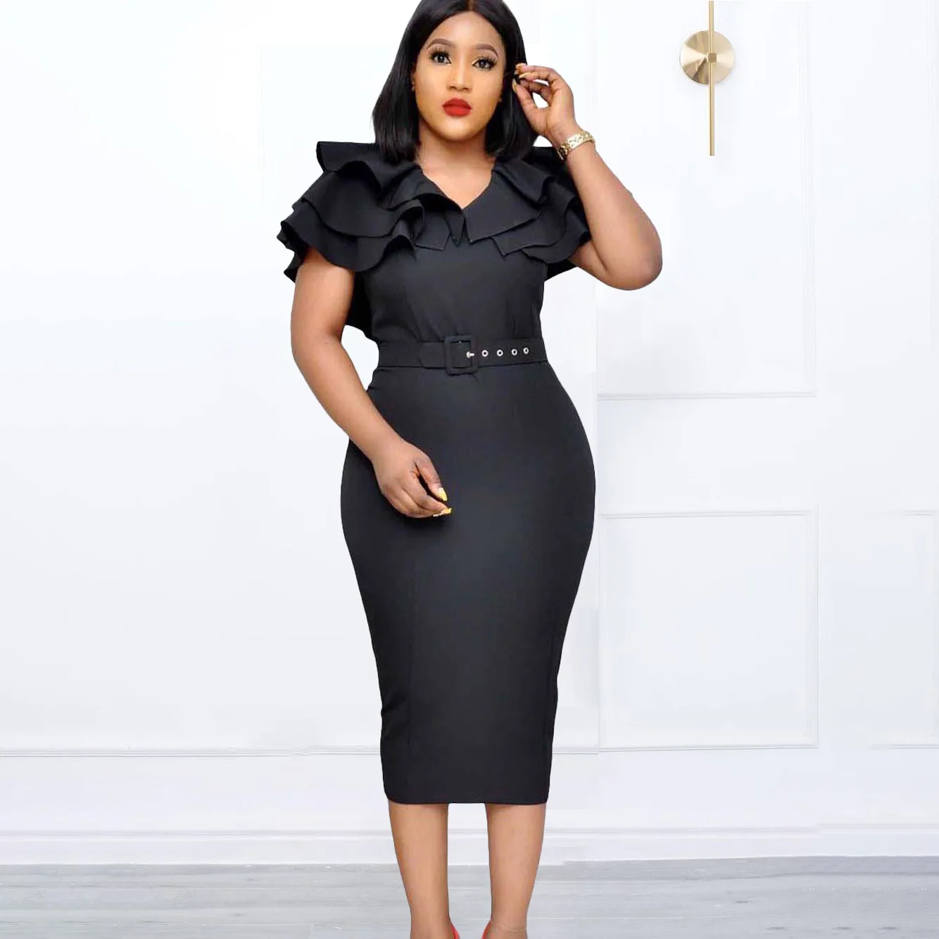 2024 new fashion plus-size skirt skirt short sleeve dress