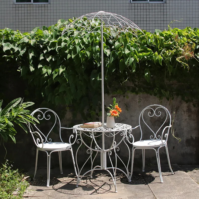 

wrought iron outdoor balcony coffee tea shop heart-shaped online celebrity tables and chairs double chair combination