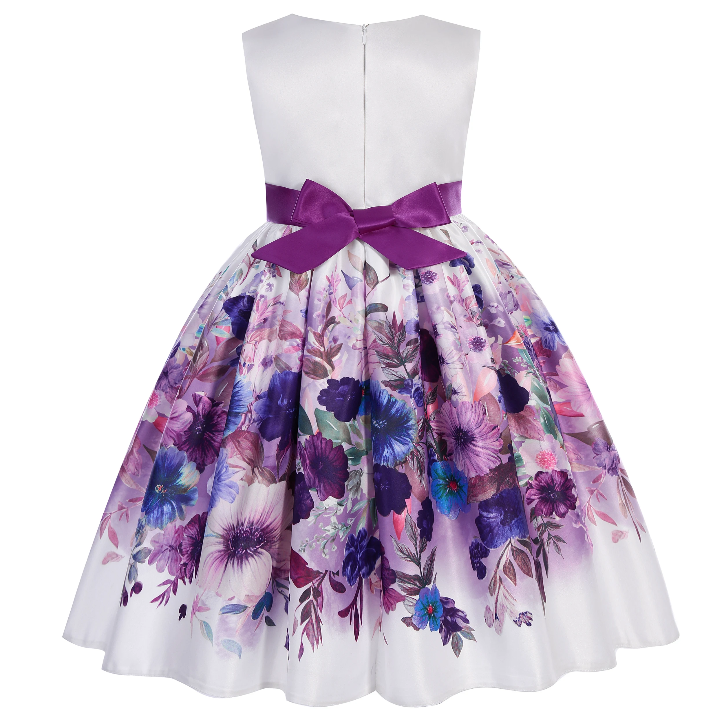 Beaded bow princess dress performance outfit, birthday party ball gown, graduation ceremony flower girl dress