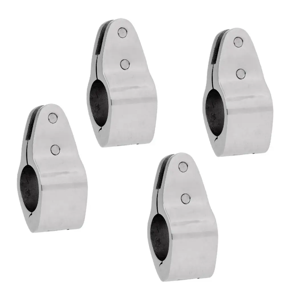 4Pieces Boat Canopy Fitting Tube Clamp Fits 0.87'' Outer Diameter Tube Hinged