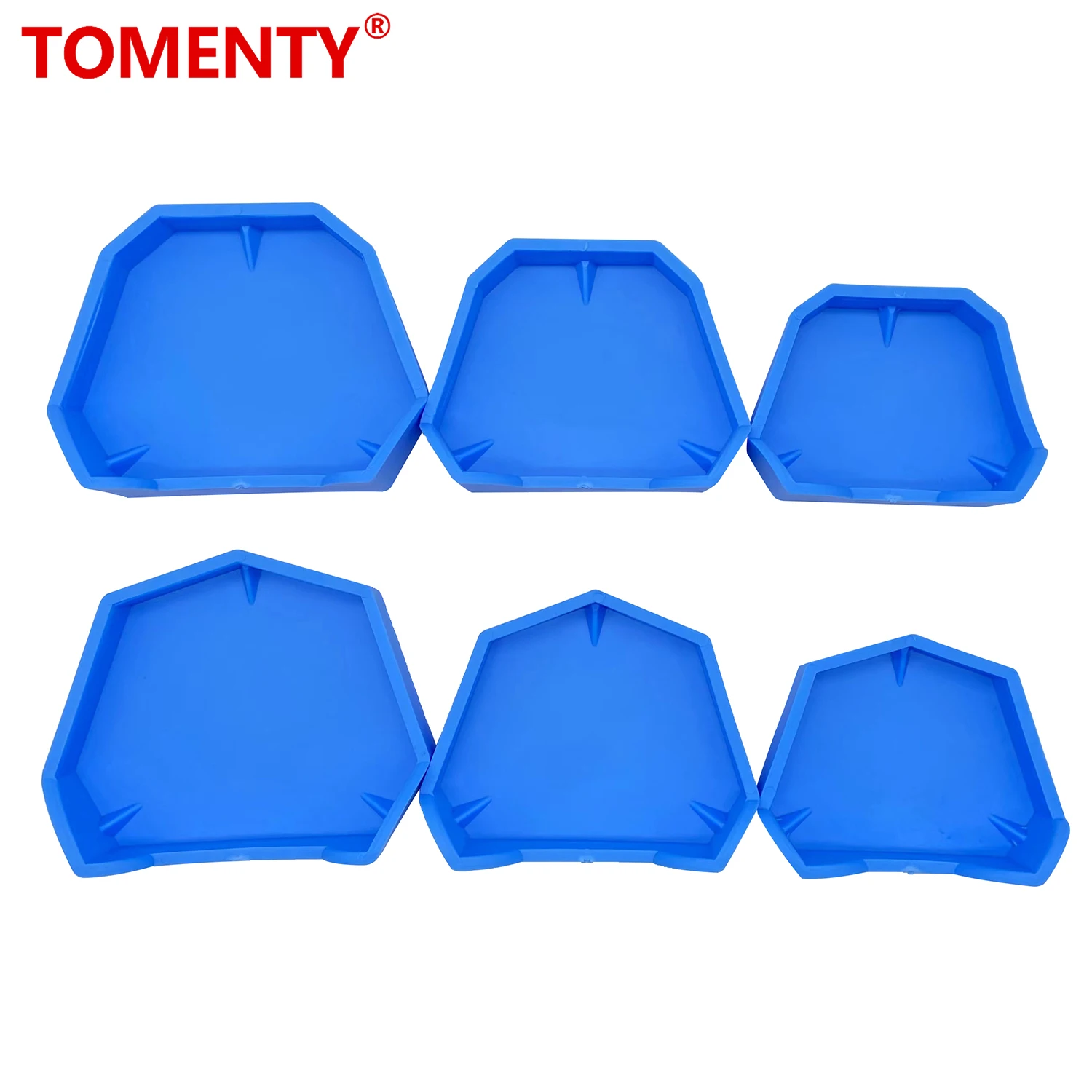 Tomenty 6pcs/Set 3 Sizes Dental Model Base Set Dental Mold Plaster Base Denture Tray Dental Lab Former Base Kit