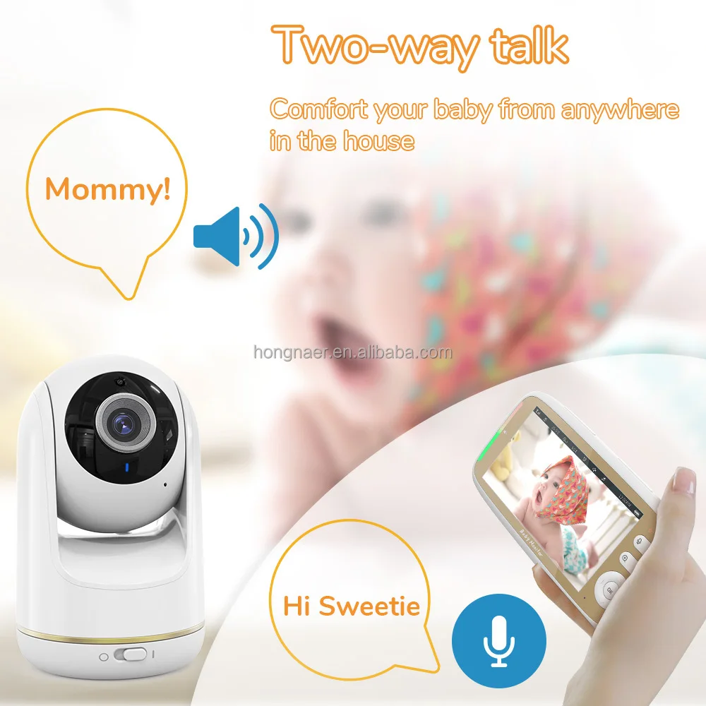 Hongnaer Home Audio Baby CCTV Secure Sleeping Surveil Monitor Camera VB803 LCD 2.4GHz Wireless Video Smart Baby Monitor view 2