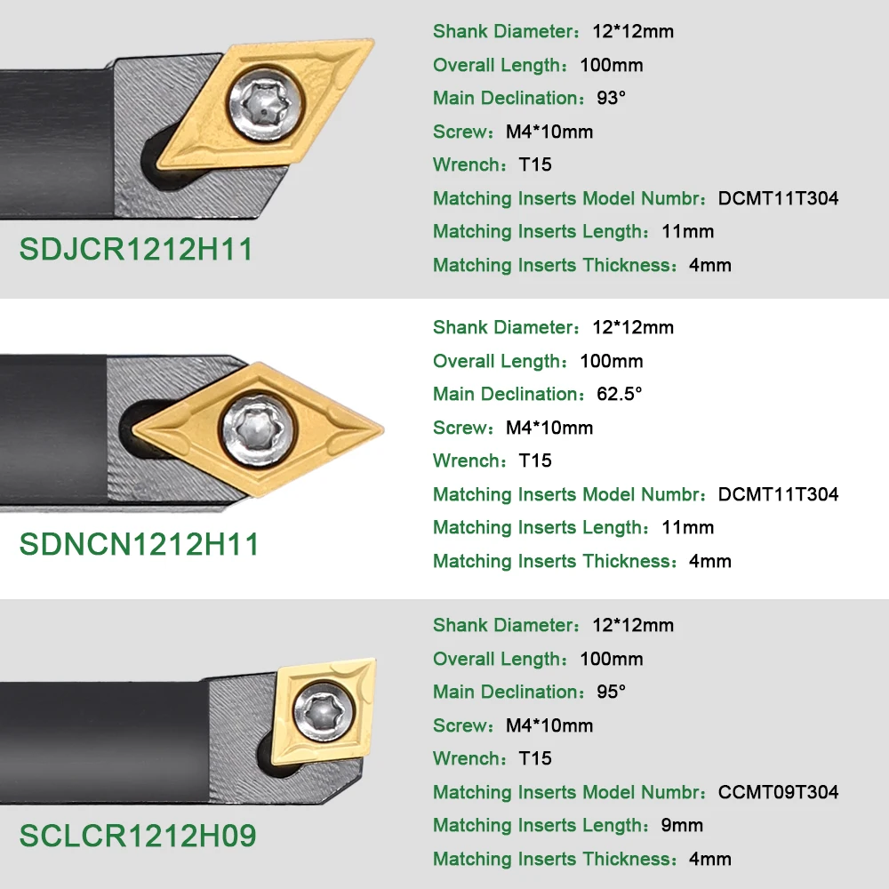 21PCS Shank Lathe Turning Tool Holder Boring Bar Lathe Tool Lathe Cutter CNC Metal Turning Rod Holders and Inserts