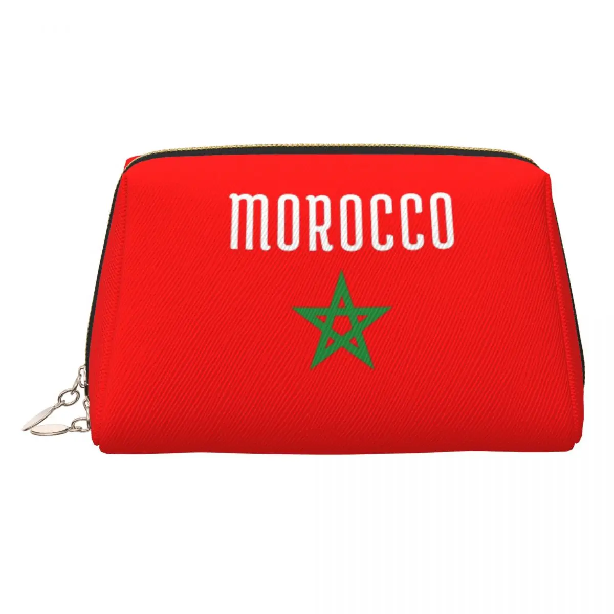 Flag Of Morocco Moroccan Flag Women Cosmetic Bag Travel Makeup Organizer Pouch Toiletry Storage Dopp Kit Case