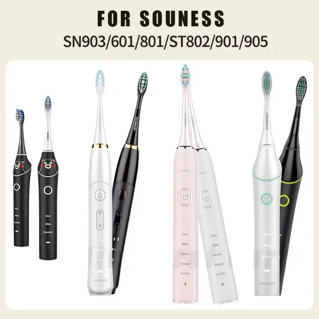 Replacement Toothbrush Heads For SOUNESS SN903/SN901/905/601/SN801/SN810/SN201/SNK01/ST802/ST903 Electric Toothbrush Nozzle,4-16