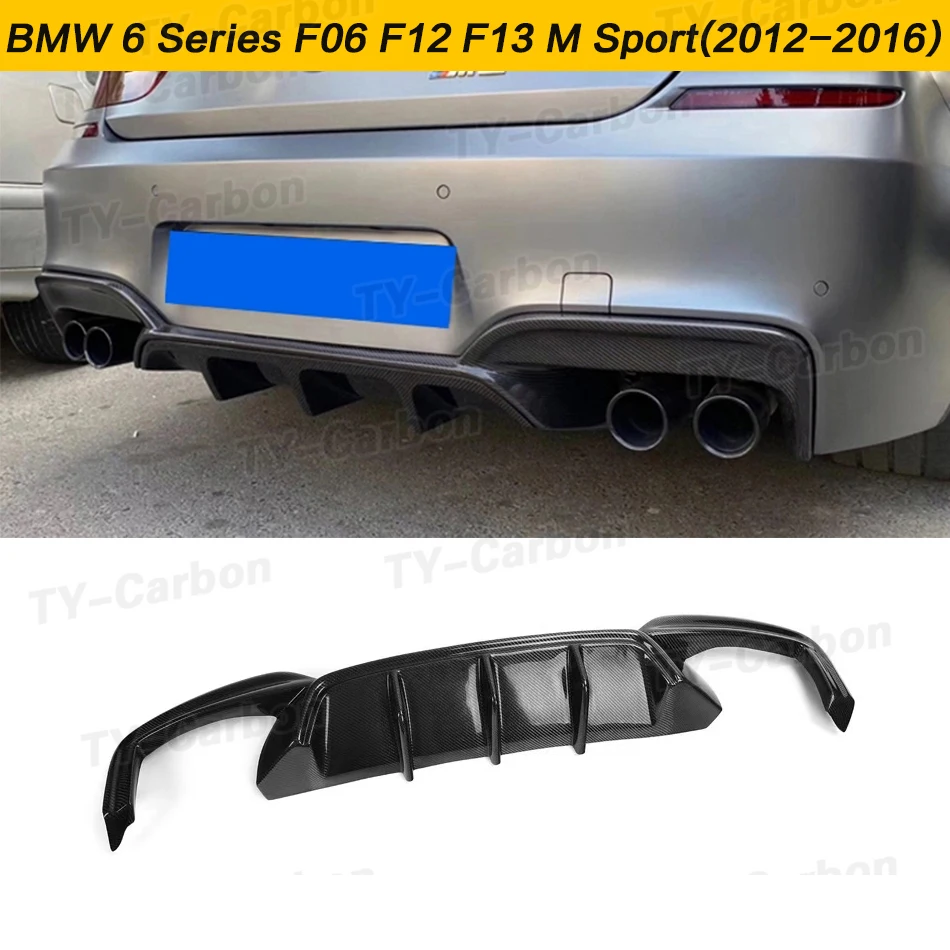 Carbon Fiber Rear Bumper Diffuser for BMW F06 F12 F13 640i 650i M Sport M Tech M6 Bumper 2012 - 2016 Car Rear Diffuser Lip FRP