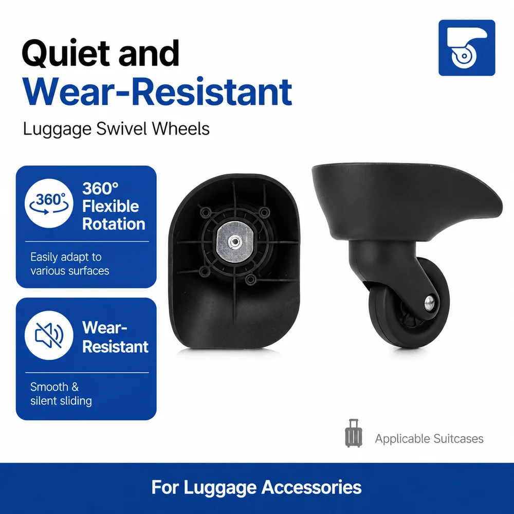 Universal Luggage Wheels For Riguan D-238 JD-625 360° Swivel Caster Smooth Rolling Noise Reduction Replacement Roller Parts