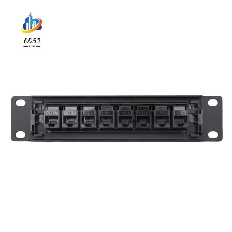 

AC57-8 Порт Прямая патч-панель CAT6 Разъем адаптера сетевого кабеля RJ45 Распределительная рамка Ethernet