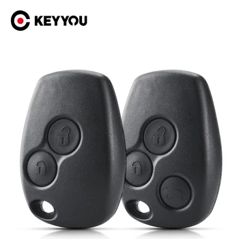KEYYOU 블레이드 없는 자동차 원격 키 쉘 케이스, 르노 다시아 모듈러스 클리오 3 트윙고 캉구 2 먼지털이 로건 플루언스용, 2 버튼, 3 버튼