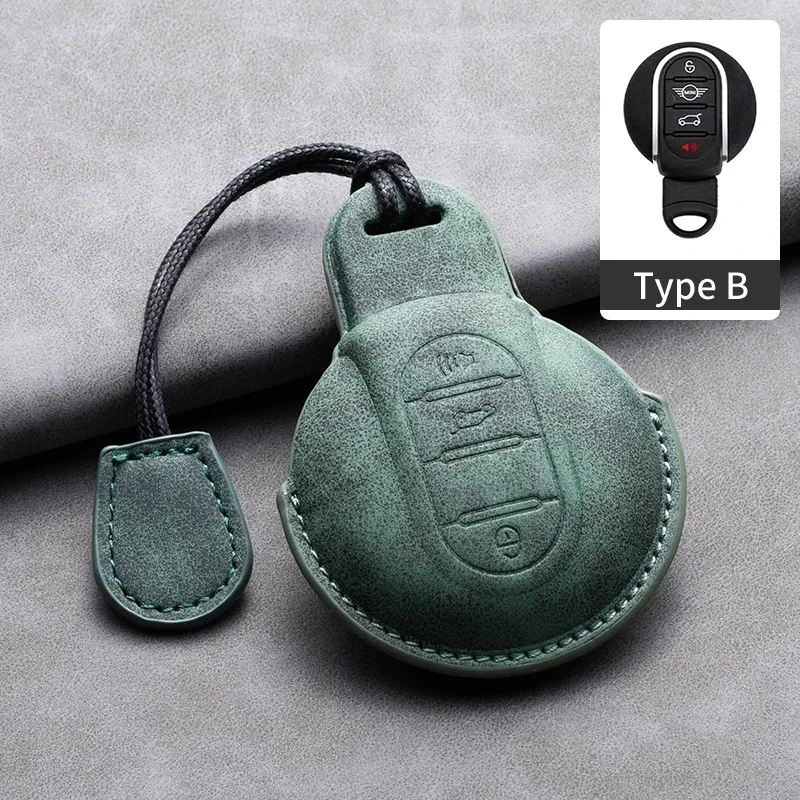 Leather Car Remote Key Fob Cover Case For BMW MINI COOPER S ONE JCW F54 F55 F56 F57 F60 CLUBMAN COUNTRYMAN Keychain Accessories