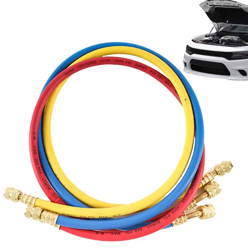 Low Loss Fittings HVAC Hoses Air Conditioning Recharge Hose Kit High-Performance Charging Hoses Straight Swivel Adapter 800PSI