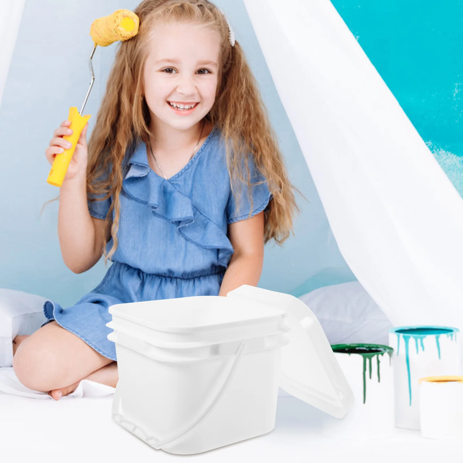 

Plastic Paint Bucket PP Material Handle Easy Carry Paint Storage Container Mixing Bucket Large Capacity