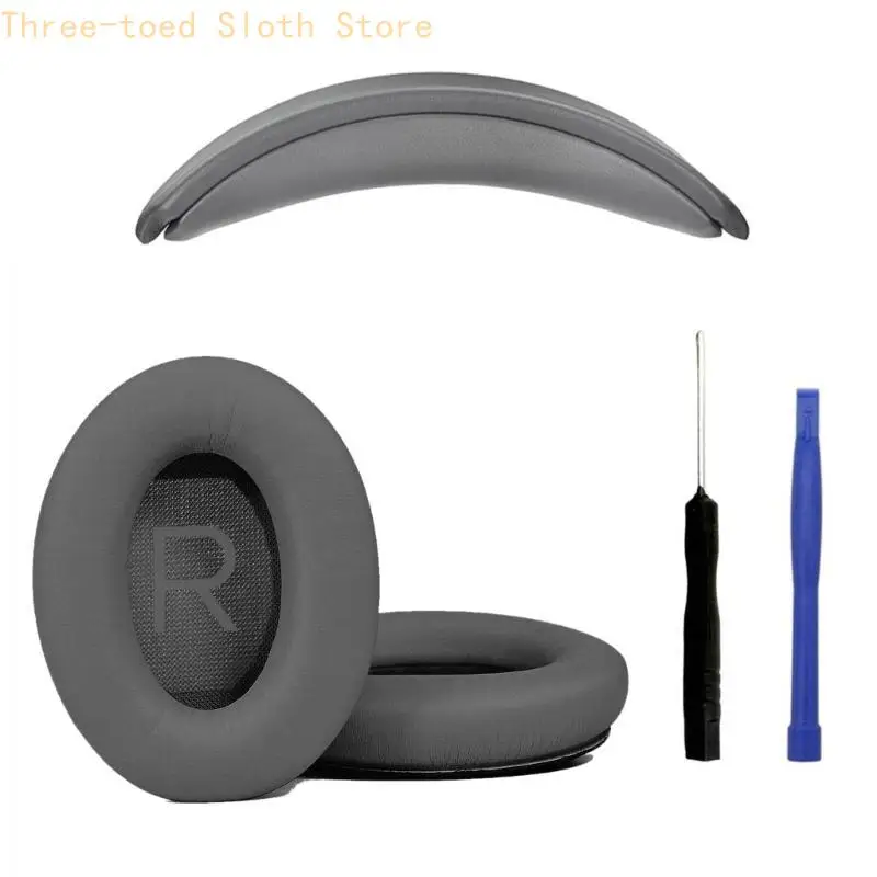 

Soft Protein Leather Ear Cushions Headband for QC45 QC35 On Ear Headphones Easy Installation Superior Noise Isolation E74A