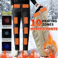 USB Unisex Heated Pants 10 Heating Zones Winter Self Heating Trousers Waterproof Electric Thermal Pants 3 Temperature Adjustable