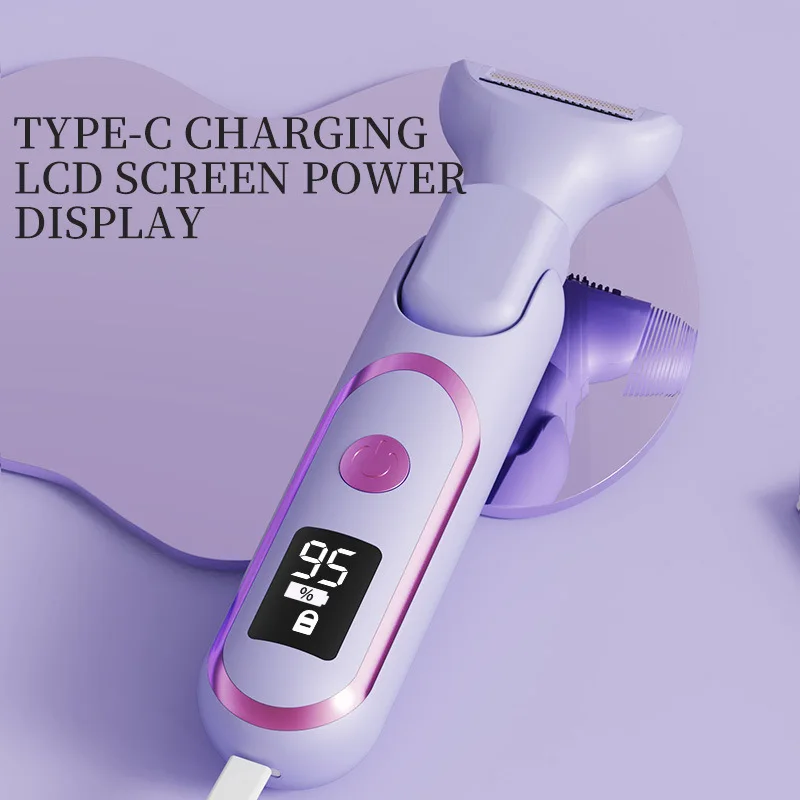 Digitalanzeige TYPE-C Mehrzweck-Rasierer für Frauen Haarentferner Unterarm-Elektrorasierer Privates Augenbrauen-Trimmmesser