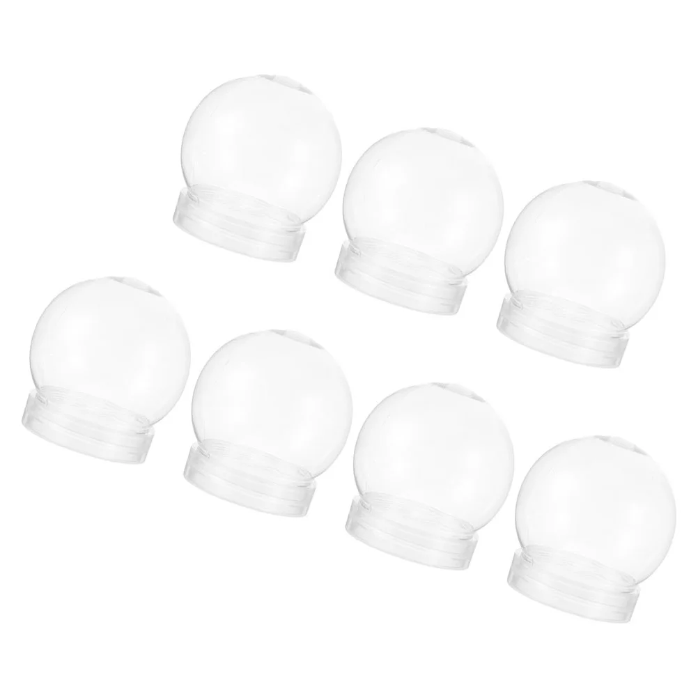 

7Pcs DIY Clear Plastic Snow Globes Screw on Cap 4 Inch for Custom Miniature Photos Holiday Christmas Halloween Craft Kit