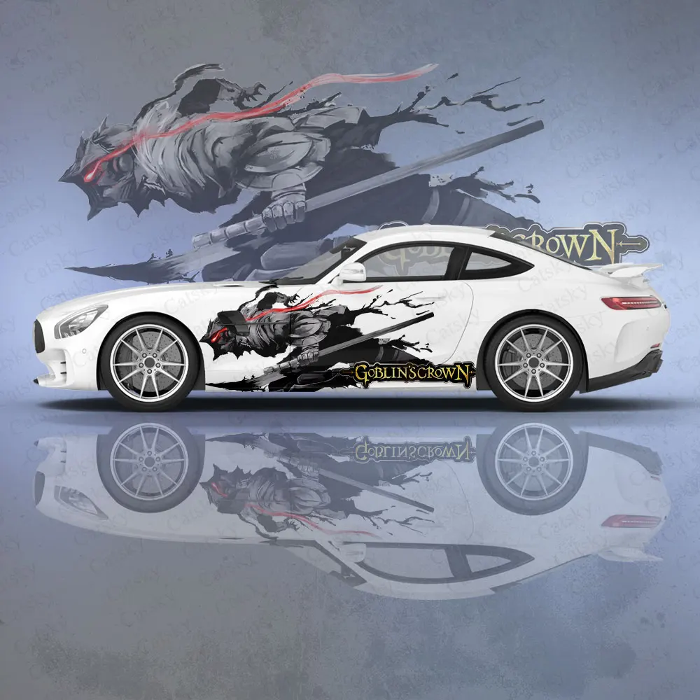 أنيمي عفريت القاتل فتاة سيارة ملصق ، العالمي كبير الفينيل التفاف ملصق ، مخصص سيارة ملصق ل Univers الديكور ، 2 قطعة