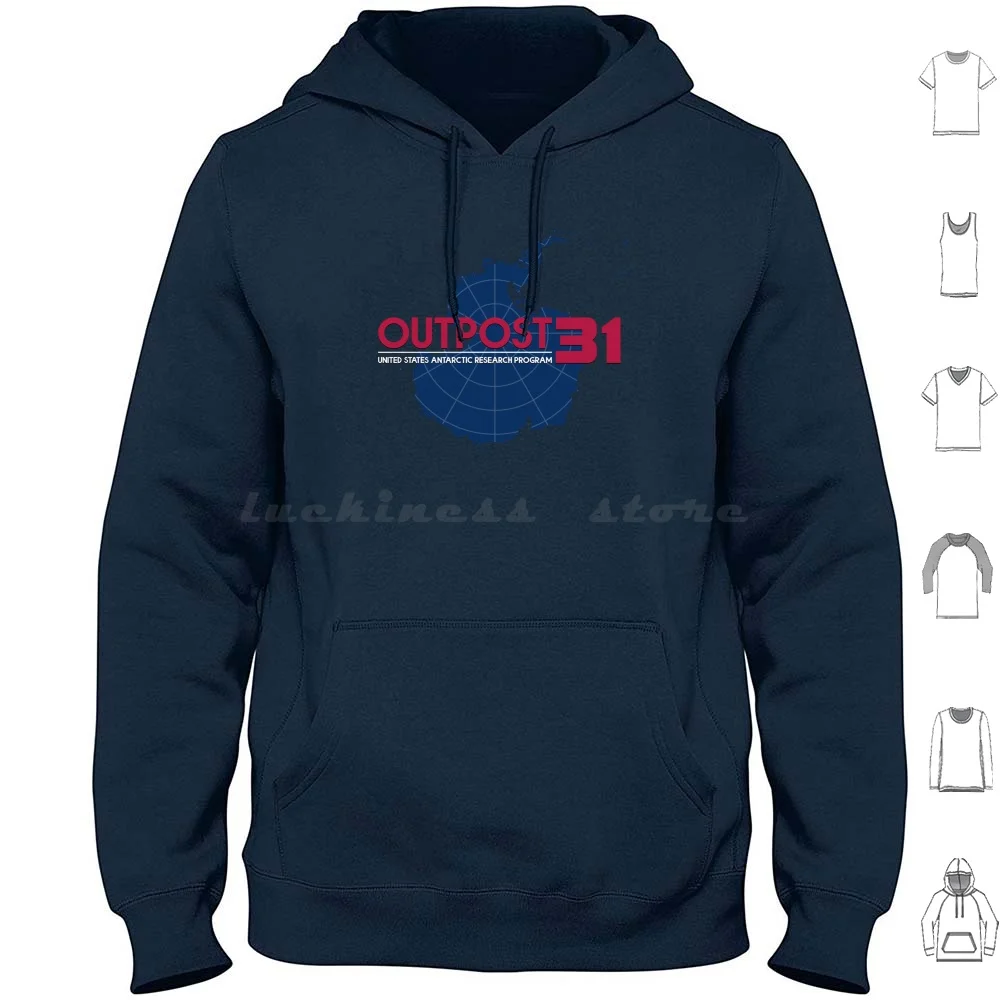 The Thing-Outpost 31 Badge Hoodies Long Sleeve The Thing John Carpenter The Thing The Thing Outpost 31 Outpost 31 The