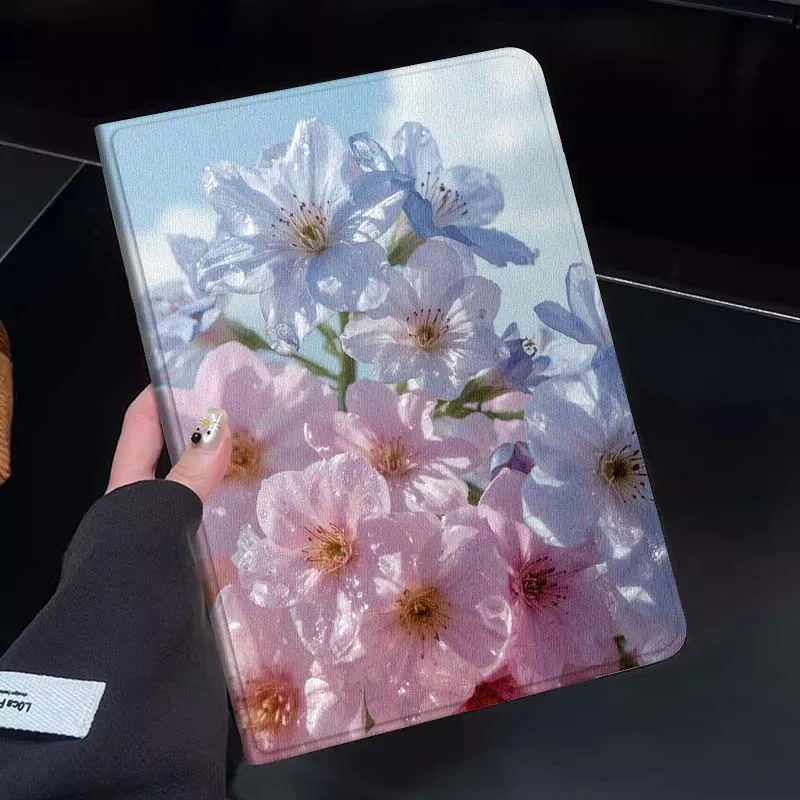 

Blue Pink Cherry Blossom Tablet Case For Huawei Honor MatePad MediaPad Air 5 6 7 11 V6 V7 V8 V9 X9 X8 T10 T10s C5e T5 Gift