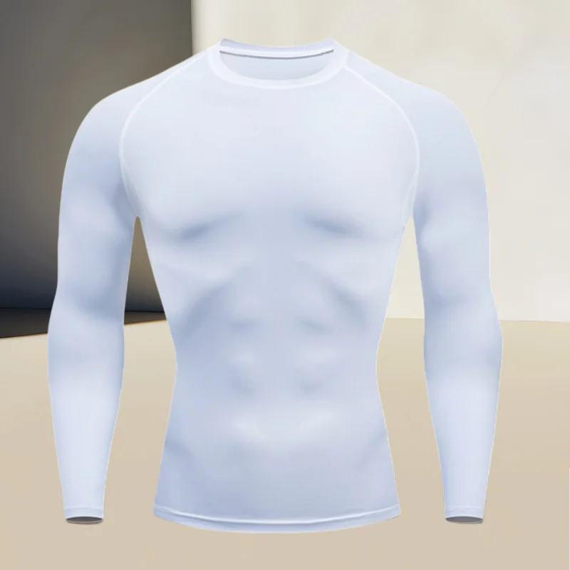 Men's compression top T-shirt, perfect for running and gym workouts, ideal choice for toned and muscular men view 2