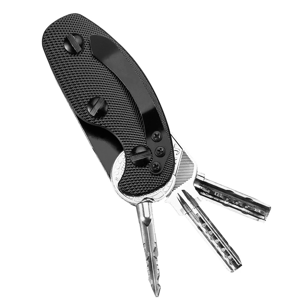 

Black 74*33*14Mm Aluminum Alloy Key Holder Clip Outdoor Pocket Tool Lightweight Non-Slip Surface For Everyday Carry Key