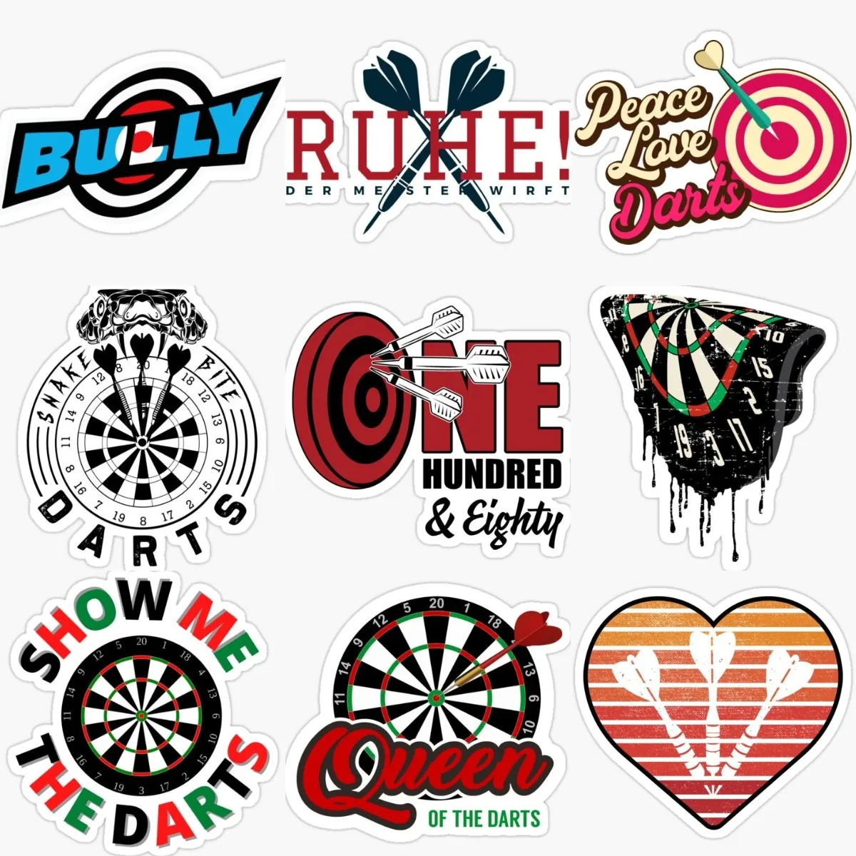 

Throws Darts Dartboard Bullseye PVC Sticker for Wall Room Motorcycle Laptop Window Bumper Off-road Car Helmet Camper Decal
