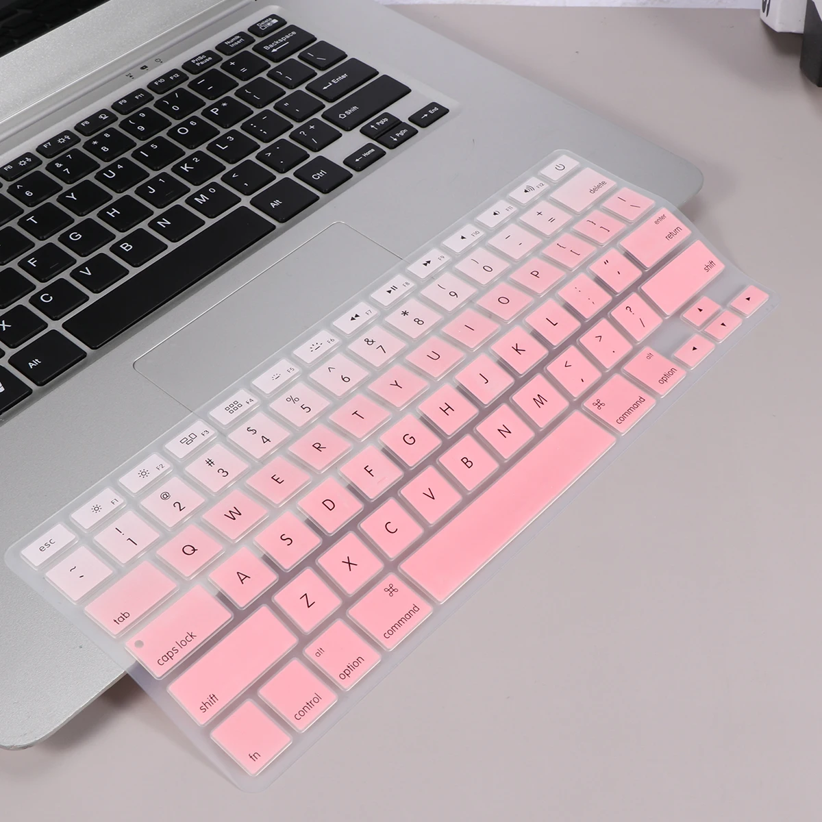 

2pcs Silicone Keyboard Cover Durable Thin Keyboard Film Water Dust Resistant For Laptop Pro Air A1466 A1502 Pink