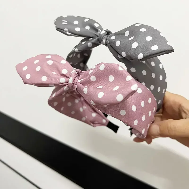 Fashion Hair Accessories Trend Women's Wide Headband Bow Knot Cross Sweet Style Polka Dot Hairband Cute Hoop Headwear