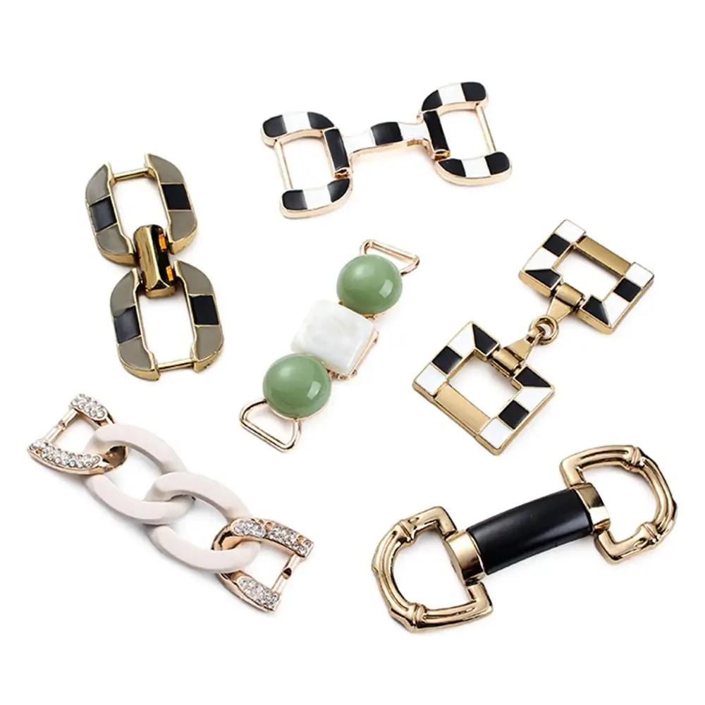 2pcs New Fashion Decoration Garment Hardware Clothing Accessories Shoes Buckles Metal Buckles Metal Shoe Chain DIY Shoes Bag