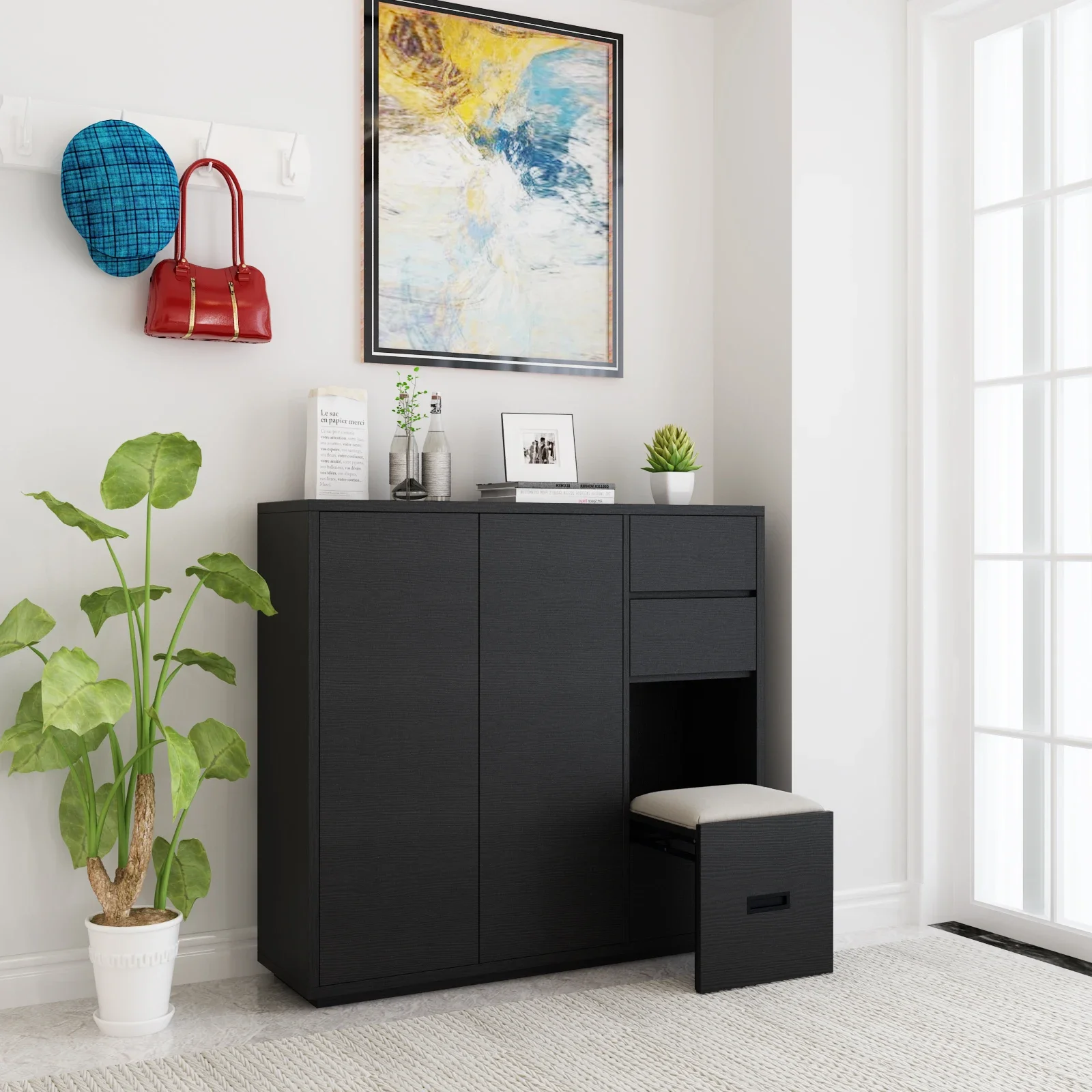 

Shoe Closet Rack Organizer Storage Cabinet Shoe-shelf Living Room Cabinets Wooden Shoes Large Capacity Vertical Cupboards Stand
