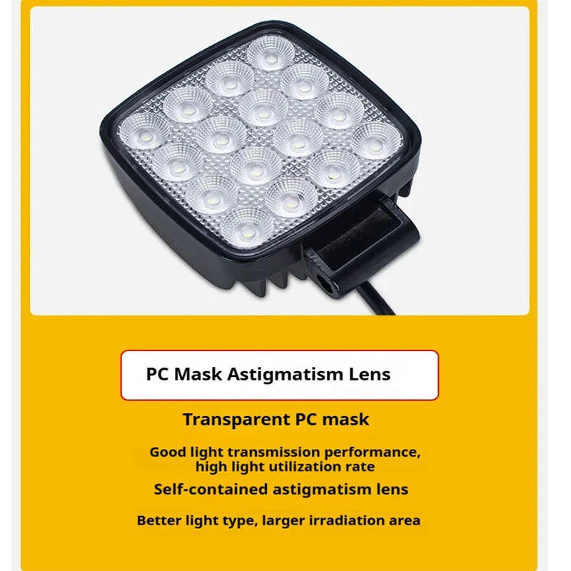 4 Inch LED Flood Light for CAT Excavator Forklift Tractor Heavy Duty Offroad 12V 24V 6240LM High Intensity Vehicle Lighting 1PC view 5