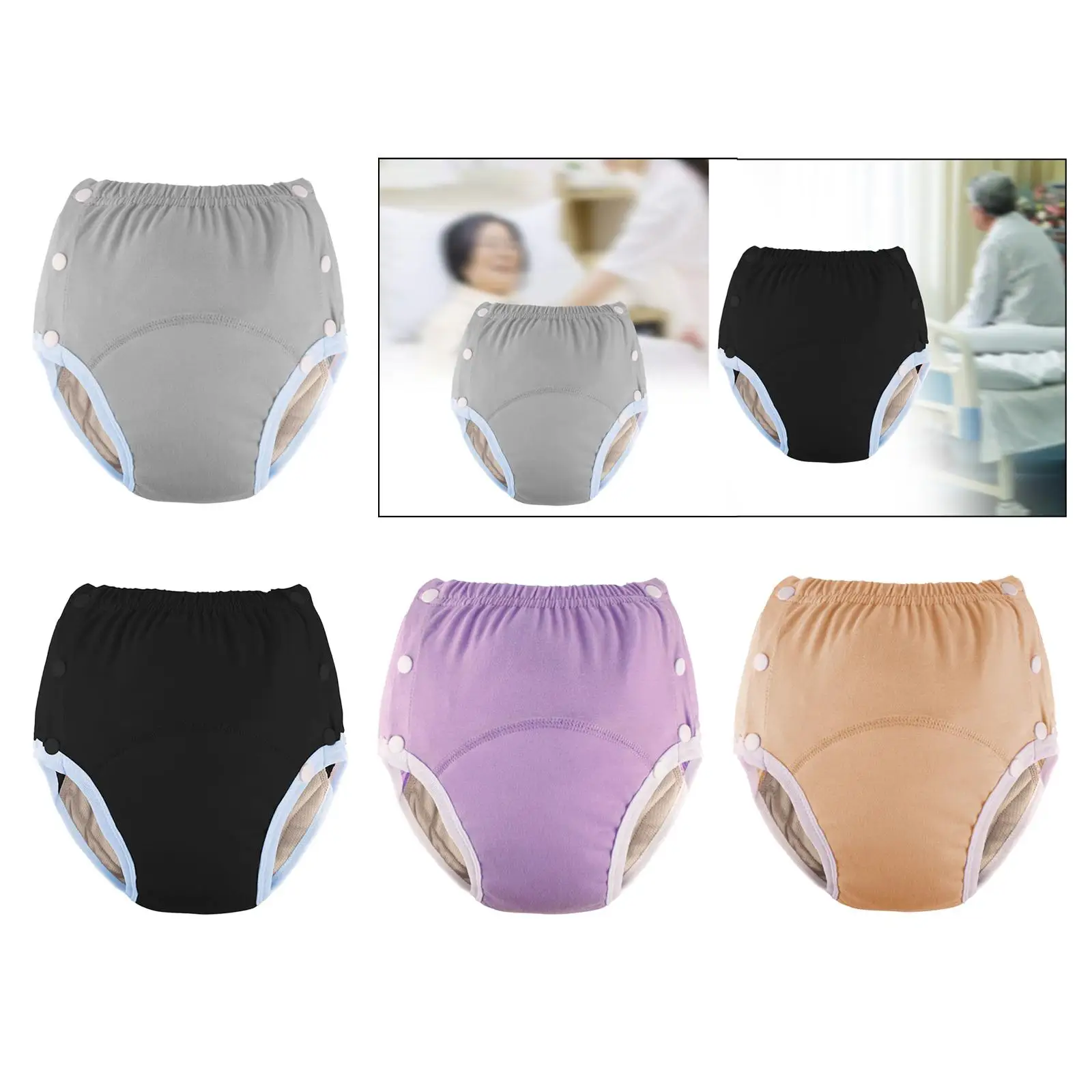 Adult Cloth Diaper Washable Nappy Cover Incontinence Underwear Leak Proof Waterproof Adult Cloth Diaper Waist 66-100cm