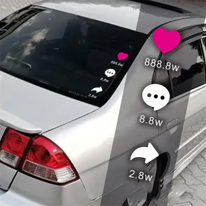 

Tiktok Like Comment Forward Internet Celebrity Sticker, Car Rear Windshield Fun And Funny Decorative Sticker