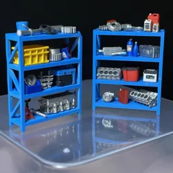 1:64 Model Car Auto Garage Repair Shop Tool Racks Diorama