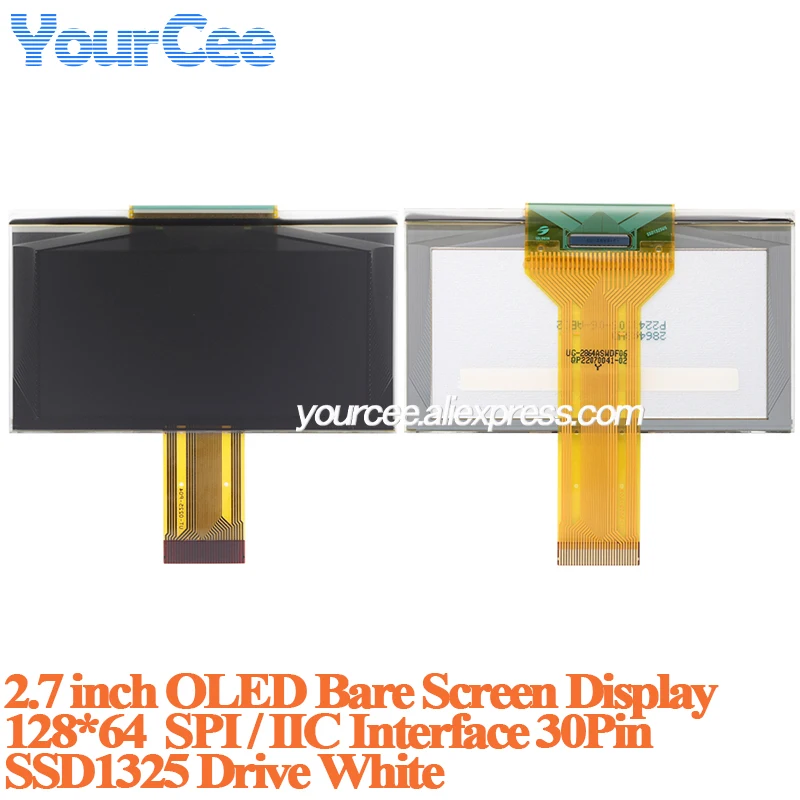 Picture 6: 2.7'' 2.7 inch white OLED screen LCD display Module resolution 128*64 IIC I2C interface SSD1325 SSD1327 Drive