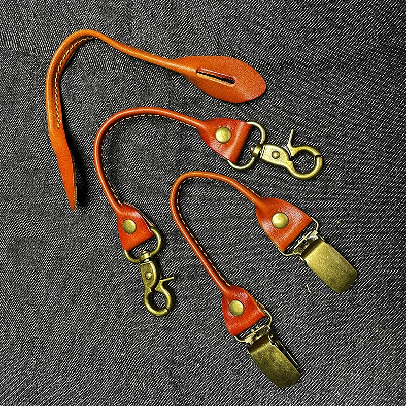 Accesorios de tirantes Retro para hombre, reemplazo de tirantes DIY hecho a mano de piel de vaca, accesorios de tirantes mejorados, multicolor