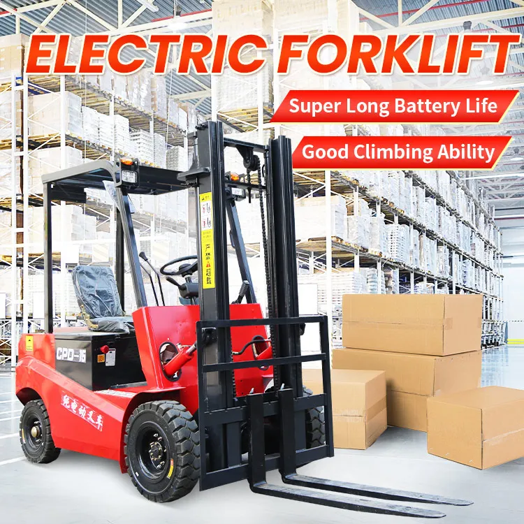 High Quality Four-Wheel Drive Electric Forklift CE 1 Ton 3 Ton Load Capacity 3m Lifting Height Lithium Battery Forklift Custom