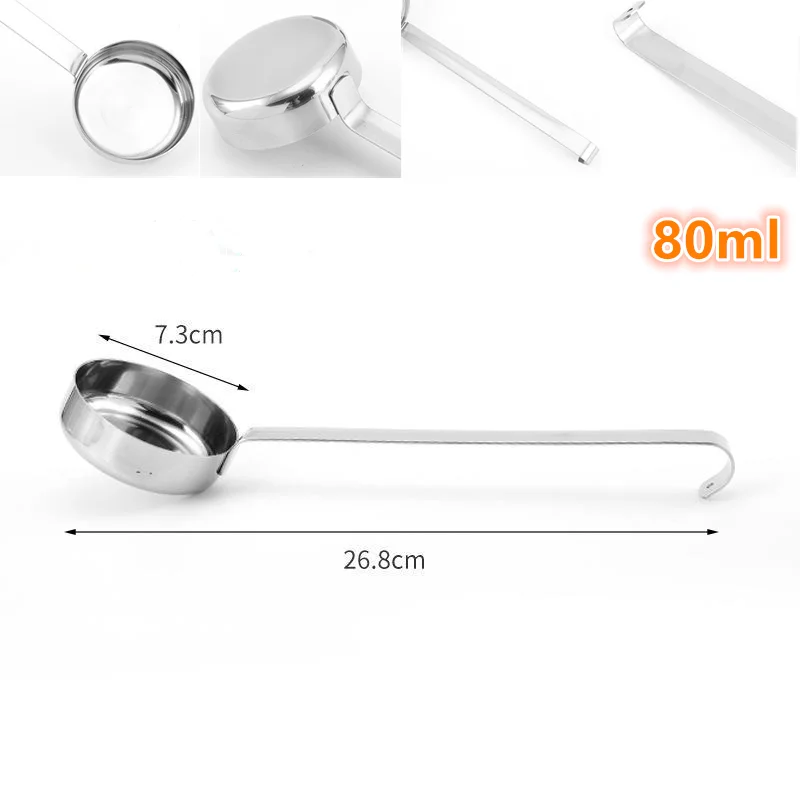 Pizza Sauce Spoon Baking Measuring Scoop Tomato Cups With Handle Kitchen Ladle For Serving Spread Cream Tool Long Metal Soup