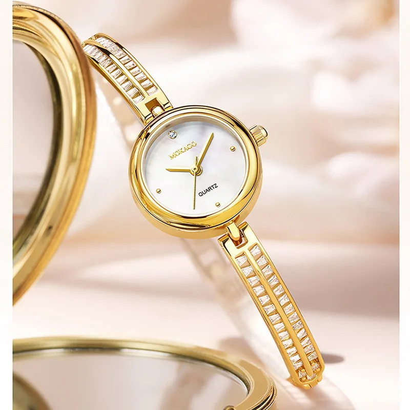 Women's Elegant Minimalist Brand Watch Delicate Mother-of-Pearl Quartz Movement Ins-Style Hot-Selling Ladies Bracelet Watch