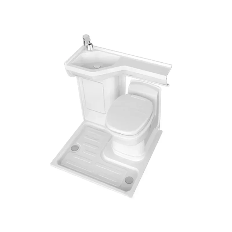 Extendable Faucet Campervan Integrated Wet Room with Shower Platform 9-Shaped Basin Sink & Toilet for Camper Restroom Trailers