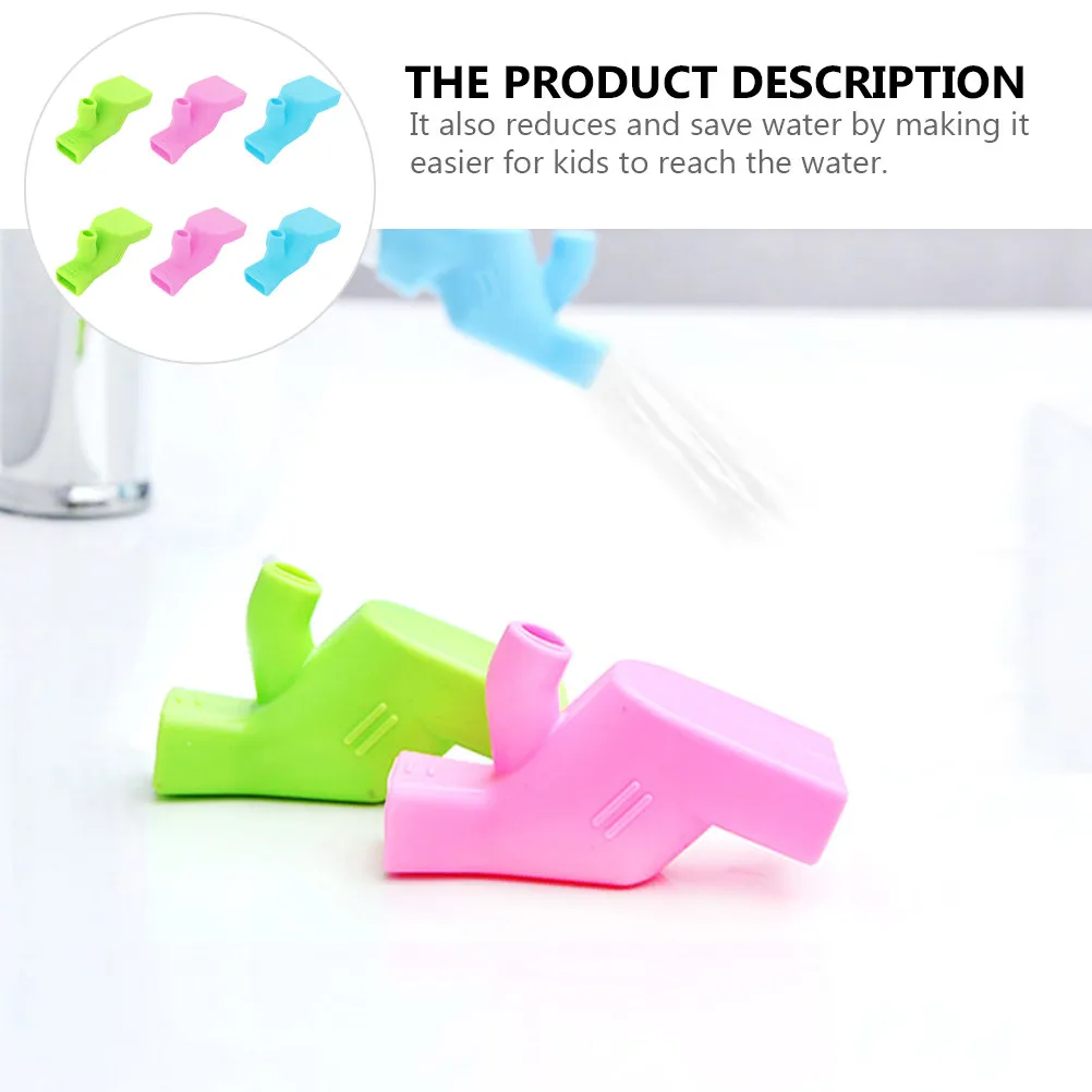 6pcs Silicone Faucet Extender Water Tap Extension Device For Kids Splash-Proof Hand Washing Household Tap Accessory
