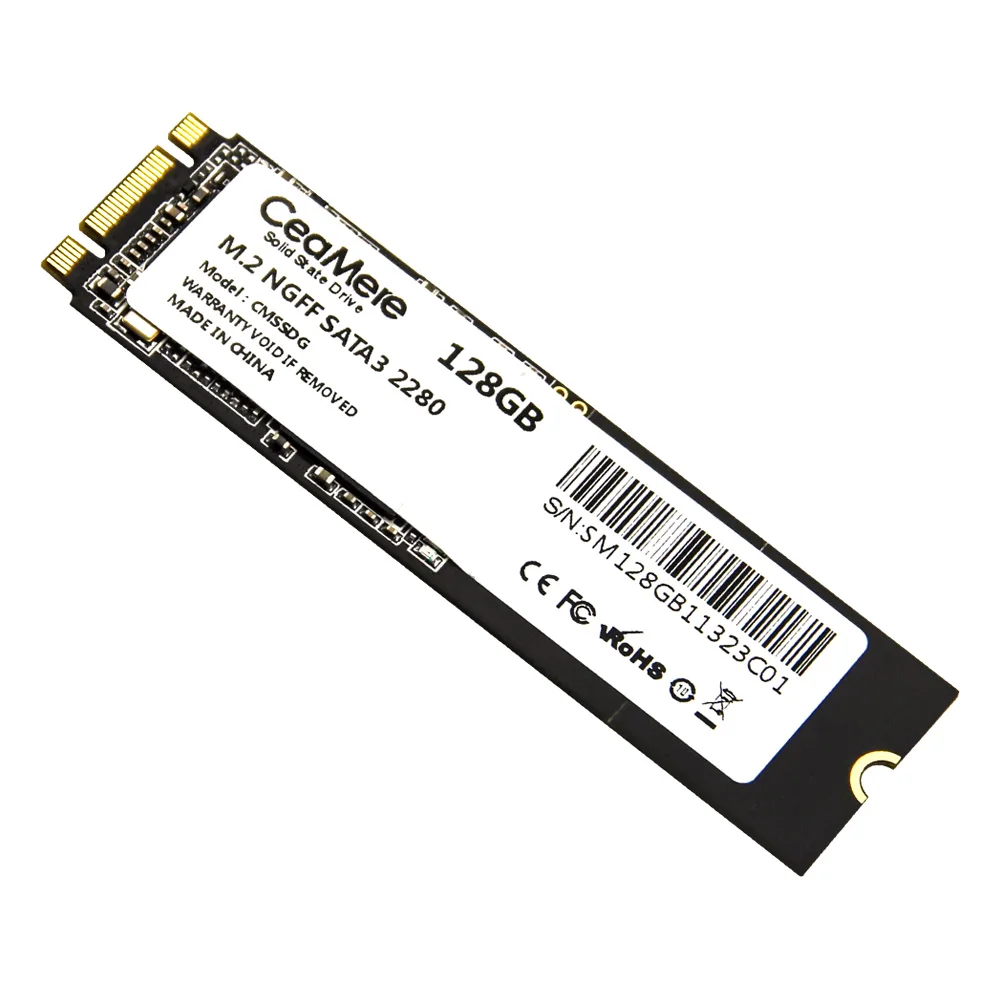 CeaMere NGFF M.2 SATA3 SSD 2-20 قطعة 128 جيجابايت 256 جيجابايت 512 جيجابايت محرك الحالة الصلبة 2280 محرك الأقراص الصلبة الداخلي للكمبيوتر المحمول سطح المكتب